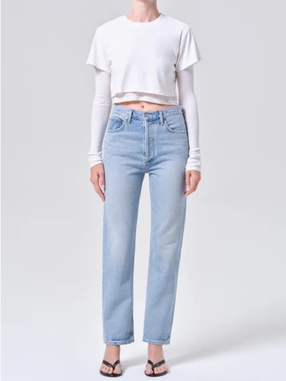 AGOLDE 90s Pinch Waist High Rise Straight Jeans Light Wash Size 27